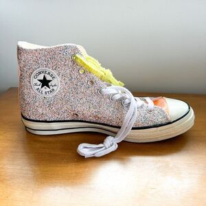 Converse X JW ANDERSON Single Left Shoe Hi Glitter Pink and Orange Neon